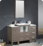 Fresca Torino 48" Gray Oak Modern Bathroom Vanity w/ 2 Side Cabinets & Integrated Sink