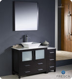 Fresca Torino 48" Espresso Modern Bathroom Vanity w/ Side Cabinet & Vessel Sink