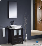 Fresca Torino 24" Espresso Modern Bathroom Vanity w/ Vessel Sink