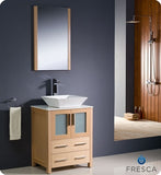 Fresca Torino 24" Light Oak Modern Bathroom Vanity w/ Vessel Sink
