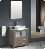 Fresca Torino 30" Gray Oak Modern Bathroom Vanity w/ Vessel Sink