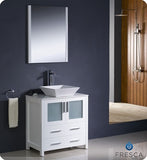 Fresca Torino 30" White Modern Bathroom Vanity w/ Vessel Sink