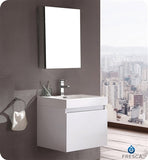 Fresca Nano 24" White Modern Bathroom Vanity w/ Medicine Cabinet