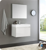 Fresca Mezzo 30" White Wall Hung Modern Bathroom Vanity w/ Medicine Cabinet