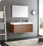 Fresca Mezzo 48" Teak Wall Hung Modern Bathroom Vanity w/ Medicine Cabinet