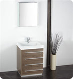 Fresca Livello 24" Gray Oak Modern Bathroom Vanity w/ Medicine Cabinet