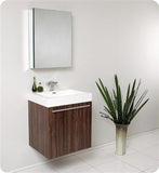 Fresca Alto 23" Walnut Modern Bathroom Vanity w/ Medicine Cabinet