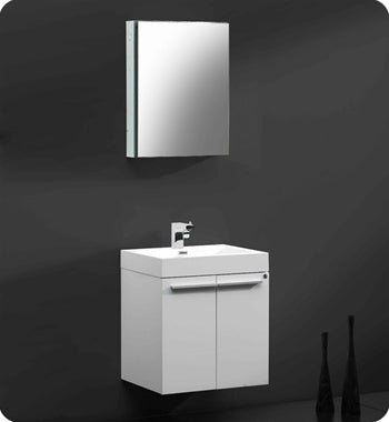 Fresca Alto 23" White Modern Bathroom Vanity w/ Medicine Cabinet