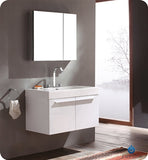 Fresca Vista 36" White Modern Bathroom Vanity w/ Medicine Cabinet