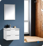 Fresca Cielo 24" White Modern Bathroom Vanity w/ Mirror