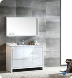 Fresca Allier 48" White Modern Bathroom Vanity w/ Mirror