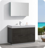 Fresca Valencia 48" Gray Oak Free Standing Modern Bathroom Vanity w/ Medicine Cabinet