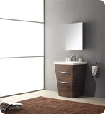 Fresca Milano 26" Rosewood Modern Bathroom Vanity w/ Medicine Cabinet