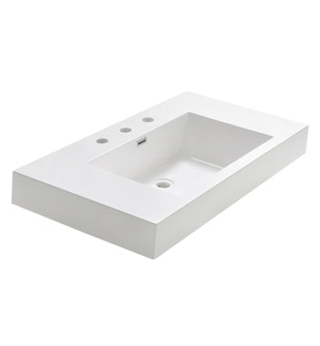 Fresca Vista 36" White Integrated Sink / Countertop