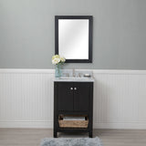 Wilmington 24 in. Single Bathroom Vanity in Espresso with Carrera Marble Top and No Mirror