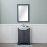 Lancaster 24 in. Single Bathroom Vanity in Gray with Porcelain Top (Centerset)
