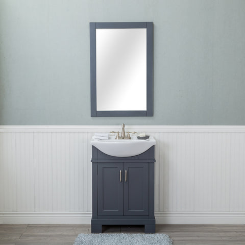 Lancaster 24 in. Single Bathroom Vanity in Gray with Porcelain Top (Centerset)