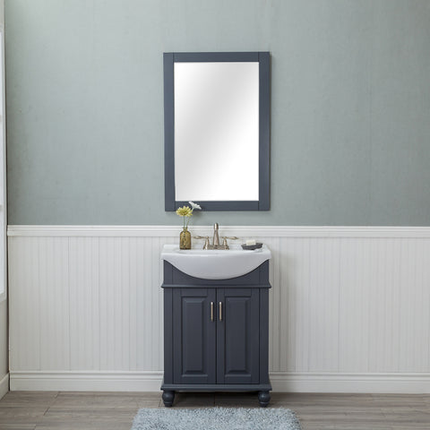 Lancaster 24 in. Single Bathroom Vanity in Gray with Porcelain Top (Centerset)