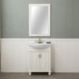 Lancaster 24 in. Single Bathroom Vanity in White with Porcelain Top (Centerset)