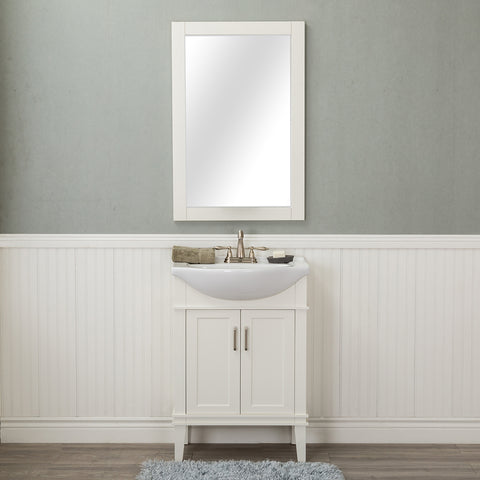 Lancaster 24 in. Single Bathroom Vanity in White with Porcelain Top (Centerset)