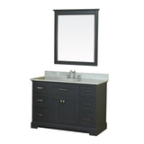 Yorkshire 49 in Single Bathroom Vanity in Gray with Carrera Marble Top and No Mirror