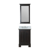 Richmond 24 in Single Bathroom Vanity in Espresso with Carrera Marble Top and Mirror