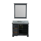 Richmond 42 in Single Bathroom Vanity in Gray with Carrera Marble Top and Mirror