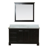 Richmond 60 in Single Bathroom Vanity in Espresso with Carrera Marble Top and Mirror