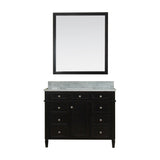 Samantha 42 in Single Bathroom Vanity in Espresso with Carrera Marble Top and Mirror