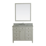 Samantha 42 in Single Bathroom Vanity in White with Carrera Marble Top and Mirror