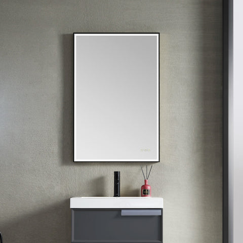 Stellar - 24" LED Mirror Matte Black Frame