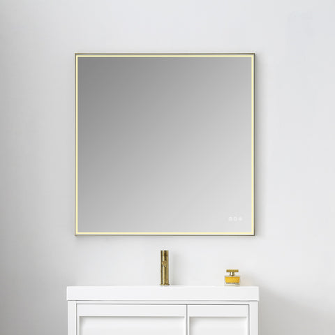 Stellar - 36" LED Mirror Brush Gold Frame