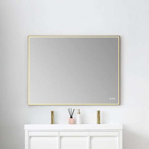 Stellar - 48" LED Mirror Brush Gold Frame