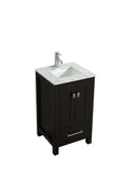 Eviva London 20" x 18" Espresso Transitional Bathroom Vanity w/ White Carrara Top