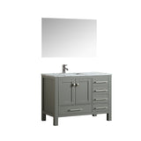 Eviva London 38" x 18" Gray Transitional Bathroom Vanity w/ White Carrara Top