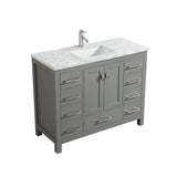 Eviva London 42" x 18" Gray Transitional Bathroom Vanity w/ White Carrara Top