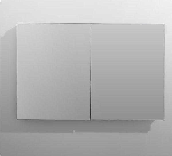AQUADOM Medicine Mirror Glass Cabinet For Bathroom Royale Recessed & Surface Mount - 170 Degree Soft Close Blum Hinges Made in Austria - Made With Anodized Aluminum (48in x 30in x 5in)