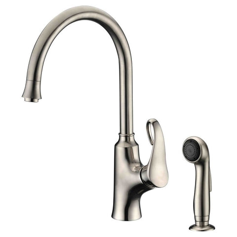 Dawn? Single-lever kitchen faucet with side-spray, Brushed Nickel