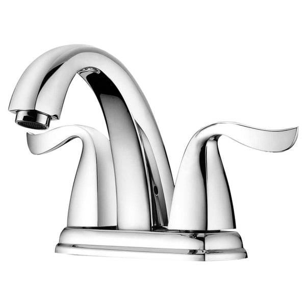 Dawn? 2-hole, 2-handle centerset lavatory faucet for 4" centers, Chrome (Standardpull-up drain with lift rod D90 0010C included)