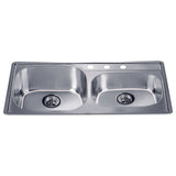 Dawn? Top Mount Double Bowl Sink with Three Pre-cut Faucet Holes