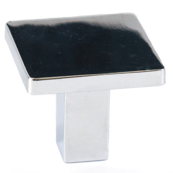 Square Modern Cabinet Knob Polished Chrome Solid Zinc