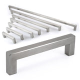 Square Bar Pull Cabinet Handle Brushed Nickel Stainless 14mm