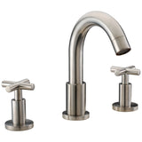 Dawn? 3-hole widespread lavatory faucet with cross handles for 8" centers, Brushed Nickel (Standard pull-up drain with lift rod D90 0010BN included)